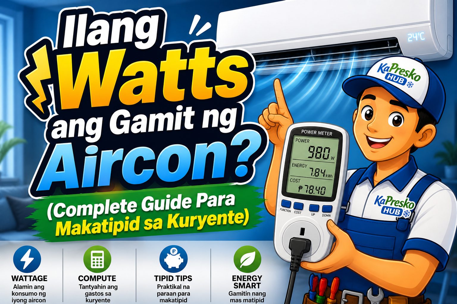Ilang Watts ang Gamit ng Aircon