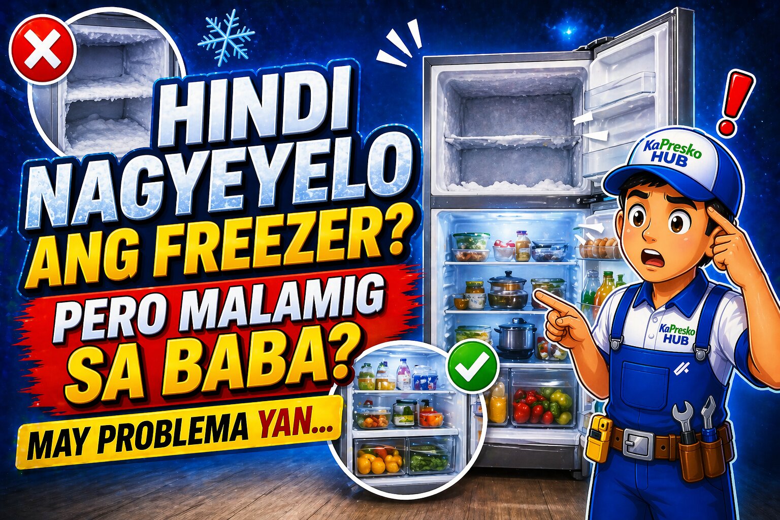 Hindi nagyeyelo ang freezer