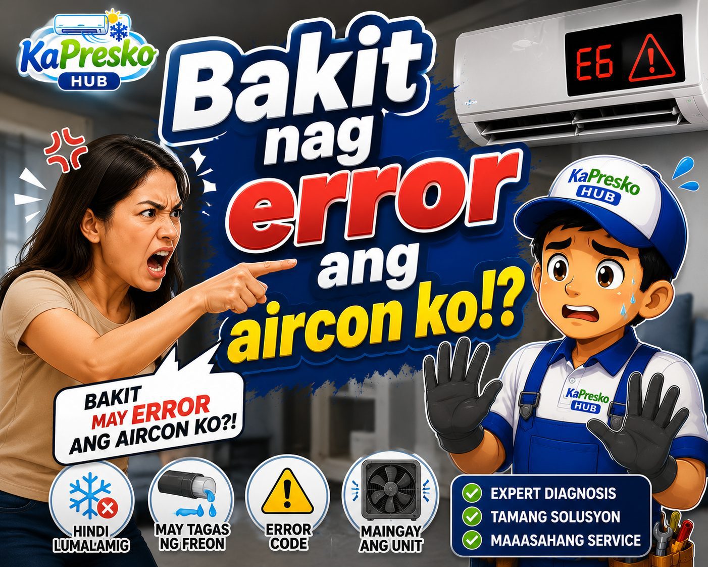 aircon nag error pagkatapos linisin
