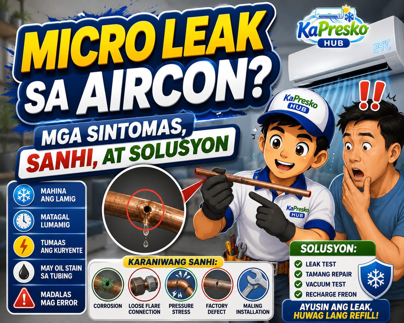 micro leak sa aircon
