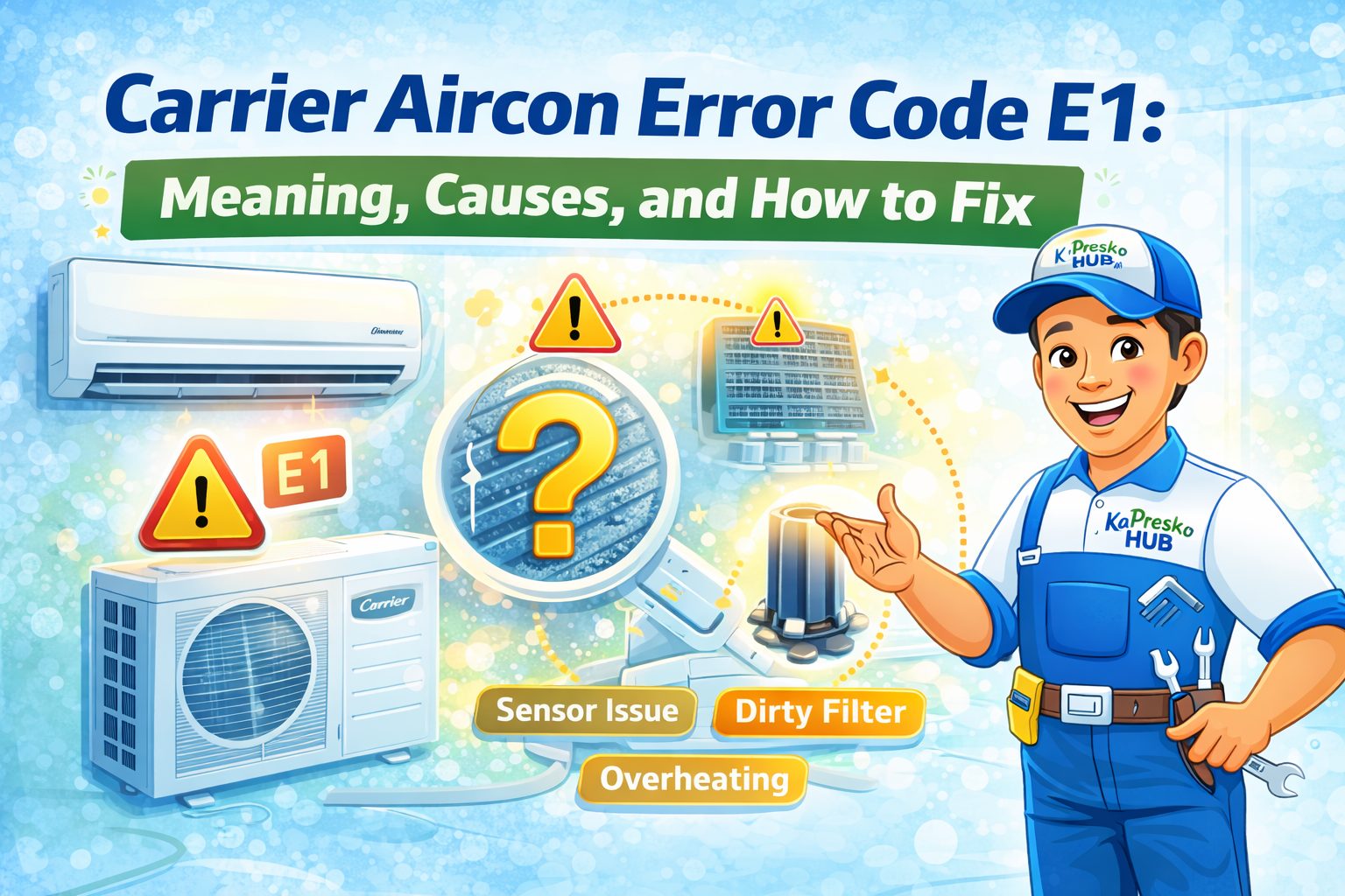 carrier aircon error code e1
