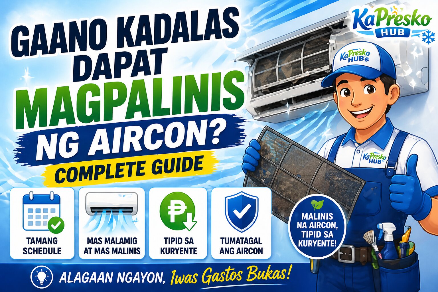 gaano kadalas magpalinis ng aircon